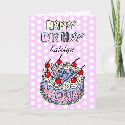 Joyeux anniversaire | Carte Whimsical Cake Card (Devant)