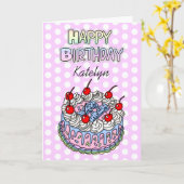 Joyeux anniversaire | Carte Whimsical Cake Card (Fleur jaune)