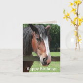 Joyeux Anniversaire Cheval Brown Carte d'équitatio (Fleur jaune)