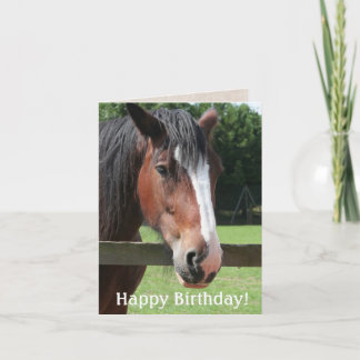 Joyeux Anniversaire Cheval Brown Carte d'équitatio