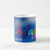 Joyeux anniversaire coloré Mug de café personnalis (Centre)