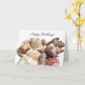 Joyeux Anniversaire Coquillages Carte de voeux (Fleur jaune)
