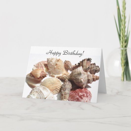 Joyeux Anniversaire Coquillages Carte de voeux (Devant)
