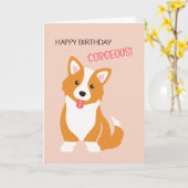 Joyeux anniversaire corgeous - carte d'anniversair (Fleur jaune)