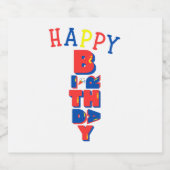 Joyeux Anniversaire Couleur Remix Étiquette de vin (Étiquettes simples)