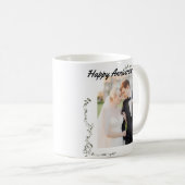 "Joyeux Anniversaire" Couple photo mignon Café Mug (Devant droit)