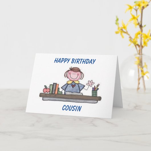 JOYEUX ANNIVERSAIRE **COUSIN** CARTE (Fleur jaune)