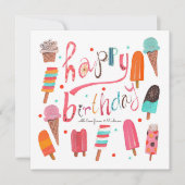 Joyeux anniversaire | crème glacée été | Carte de  (Devant)