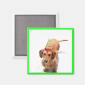 Joyeux Anniversaire Dachshund Magnet (Recto/Verso)