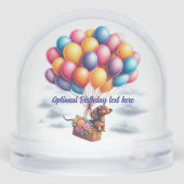 Joyeux anniversaire Dachshund Snow Globe (Arrière)