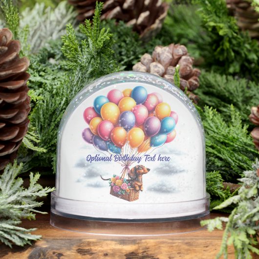 Joyeux anniversaire Dachshund Snow Globe (Hiver)