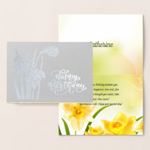 Joyeux anniversaire. Daffodiles Cartes Véritables 