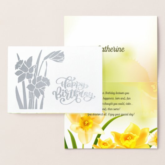 Joyeux anniversaire. Daffodiles Cartes Véritables (Affichage)