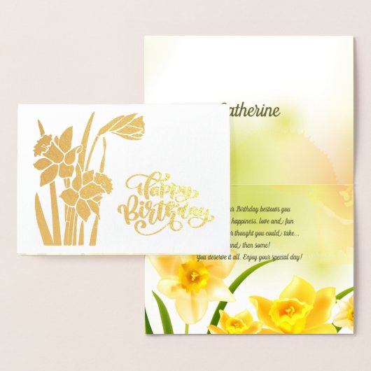 Joyeux anniversaire. Daffodiles Cartes Véritables (Affichage)