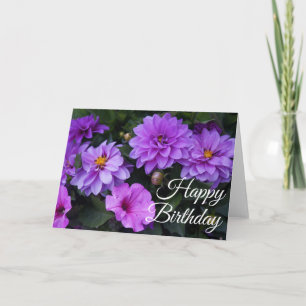 Joyeux anniversaire Dahlia Lilac et la carte Petun