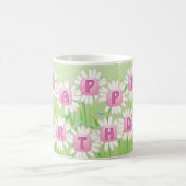 Joyeux Anniversaire Daisy Garden Design Café Mug (Centre)