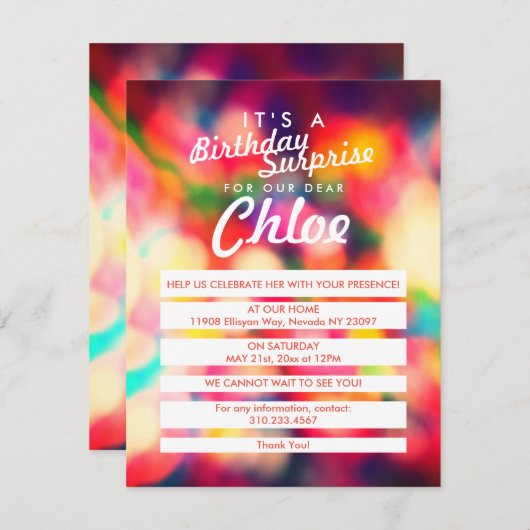 Joyeux anniversaire dans Sprinkles Invitation (Devant / Derrière)