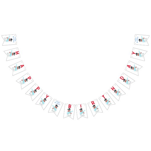 Joyeux Anniversaire de Bunting drapeaux Snowman av (Tout)