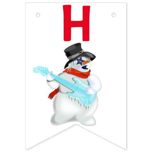 Joyeux Anniversaire de Bunting drapeaux Snowman av (Deuxième drapeau)