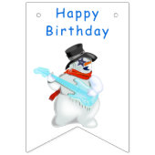 Joyeux Anniversaire de Bunting drapeaux Snowman av (Premier drapeau)