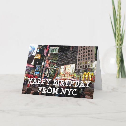 Joyeux anniversaire de carte humoristique de NYC (Devant)