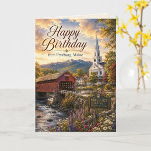 Joyeux anniversaire de Fryeburg Maine Carte de vœu