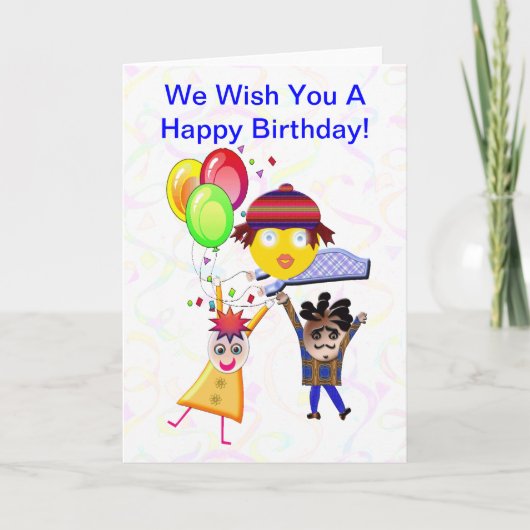 Joyeux anniversaire de la carte de voeux de groupe (Devant)