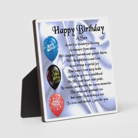 Joyeux Anniversaire de la Plaque Poem Son (Recto)