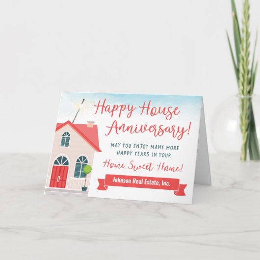 Joyeux Anniversaire De Maison De Realtor Merci Car (Devant)