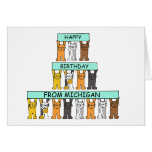 Joyeux anniversaire de Michigan Cartoon Cats