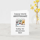 Joyeux anniversaire de travail, carte de fête, mig (Fleur jaune)