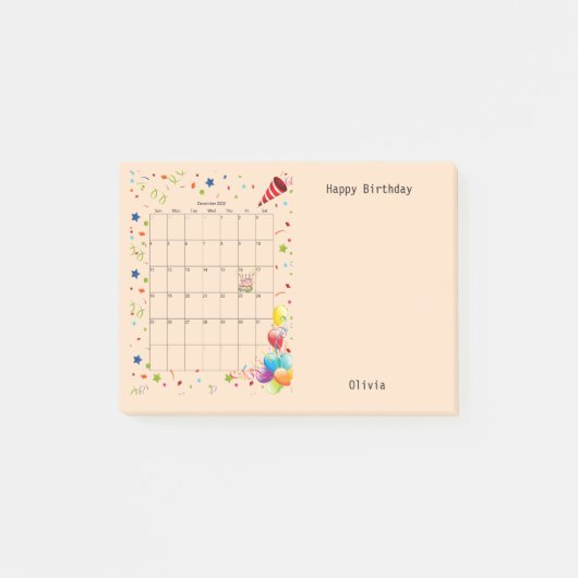 Joyeux anniversaire décembre 2022 Post-it Notes (Devant)