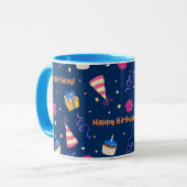 Joyeux anniversaire design de célébration Mug (Devant gauche)