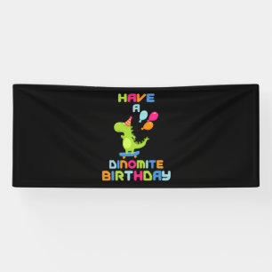 Joyeux Anniversaire Dinomite Bannière Vinyle 2.5x6