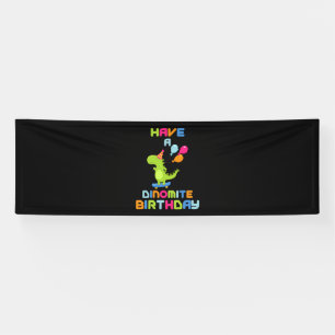 Joyeux Anniversaire Dinomite Bannière Vinyle 2.5x8