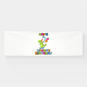 Joyeux Anniversaire Dinomite Bannière Vinyle 2.5x8