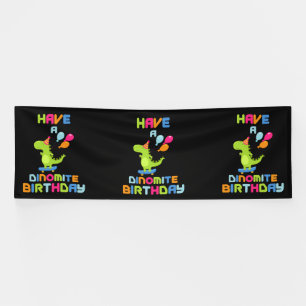 Joyeux Anniversaire Dinomite Bannière Vinyle 4x12