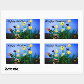 Joyeux Anniversaire Diverses Tulipes #2 Stickers (Feuille)