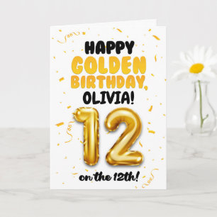 Joyeux anniversaire d'or, carte d'anniversaire pou