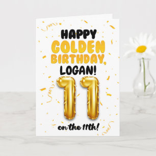 Joyeux anniversaire d'or, carte d'anniversaire pou