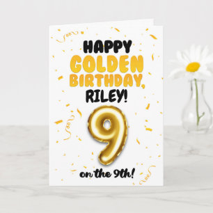 Joyeux anniversaire d'or, carte d'anniversaire pou