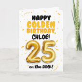 Joyeux anniversaire d'or, carte de 25 ans (Devant)