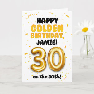 Joyeux Anniversaire Doré, Carte d'anniversaire 30 