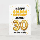 Joyeux Anniversaire Doré, Carte de 30 ans (Devant)