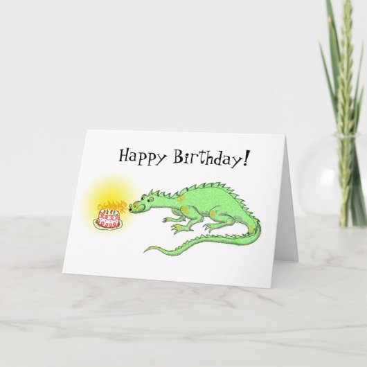 Joyeux Anniversaire Dragon & carte de gâteau (Devant)