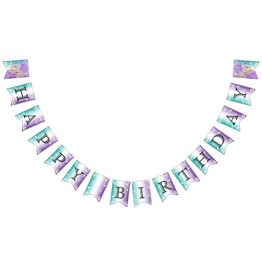 Joyeux anniversaire 🎈 drapeaux de Bunting Turquoi (Tout)