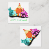 Joyeux Anniversaire Drôle Cartes de Poulets - Pers (Devant / Derrière)