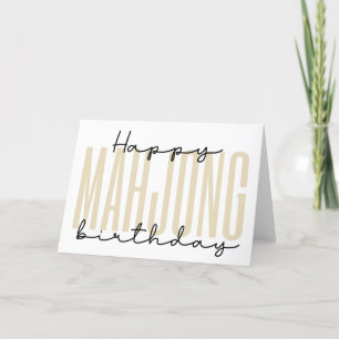 Joyeux anniversaire du mahjong Carte de remercieme