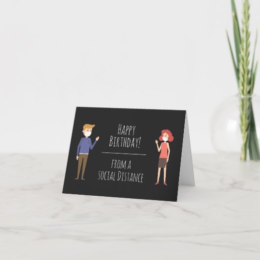 Joyeux anniversaire d'une carte de distance social (Devant)
