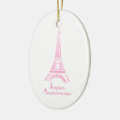 Joyeux Anniversaire Eiffel Tower Franse Birthday Keramisch Ornament (Links)